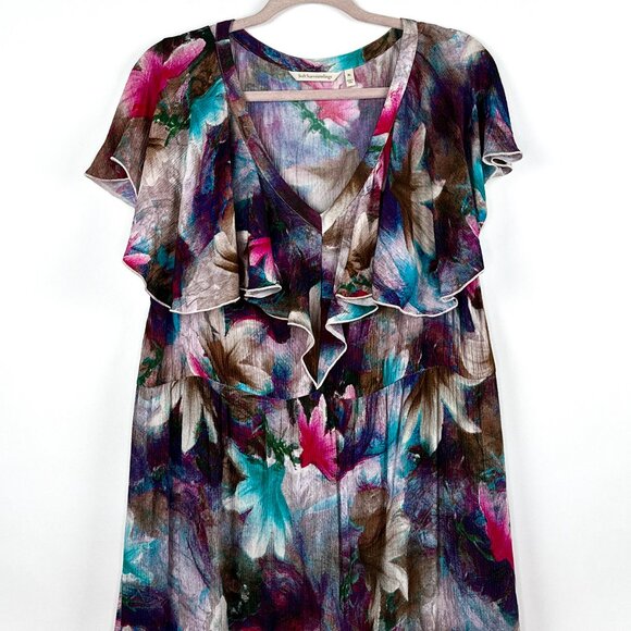 Soft Surroundings | Floral Ruffle Maxi Dress | Tiered Flowy Bohemian | Size XL - Picture 2 of 11